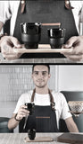 Barista Couple Coffee Cup 80/160ml Ins-style Espresso Kettle Ceramics Creative Couple Tea Water Mug Black Glaze Container