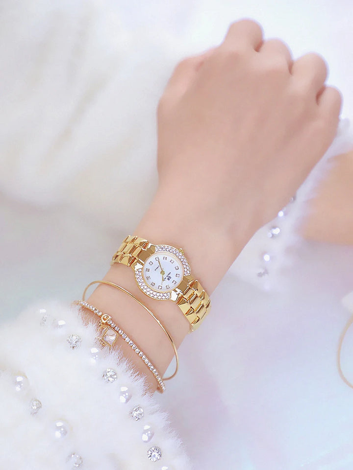 Women Luxury Brand Watch 2025 Dress Silver Gold Women Wrist Watch Quartz Diamond Ladies Watches Female Clock Bayan Kol Saati