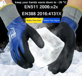 Thermal Warm Winter Work Glove Waterproof -20 Celsius degree Freeze Flex Oil Resistant Garden Skiing Anti Cold Nitrile Safety