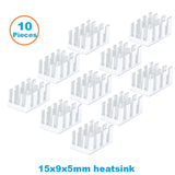 En-Labs 10pcs Silver 10x10x10mm Aluminum Heat Sink Radiator Heatsink,Electronic Chip Cooling Radiator Cooler for IC MOSFET SCR