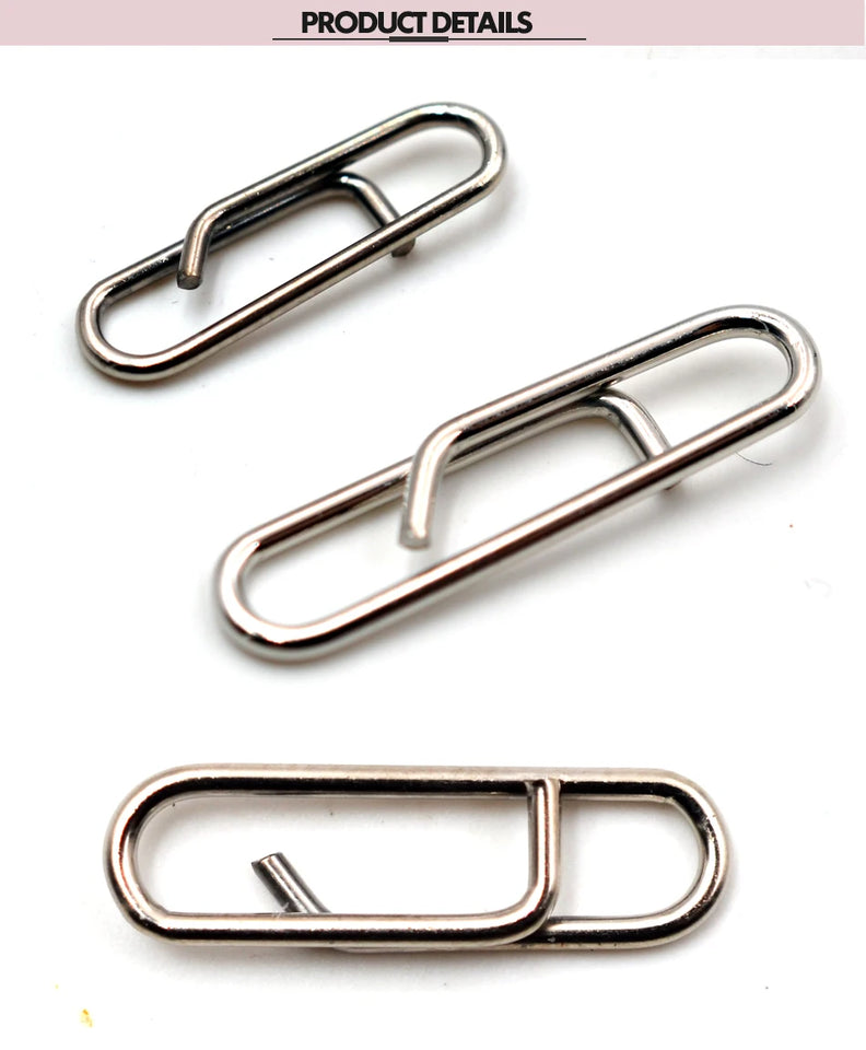 MNFT 50Pcs Powerful Stainless Steel Fast Link Clip Snap Fishing Tackle Quick Change Lead Links Clips Interlock Accessories