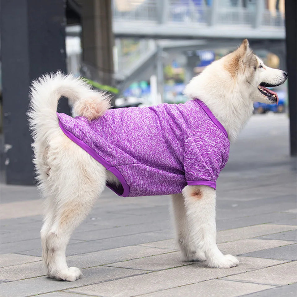 3XL-9XL Winter Warm Large Dog Clothes For Big Dogs Sweater Hoody Pet Wool Sweatshirt Coat For Labrador Samoyed Retriever Alaskan