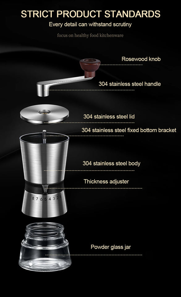 Manual Coffee Grinder High Quality Hand Coffee Mill with Ceramic Grinding Core Adjustable Home Portable Coffee Grinding Tools