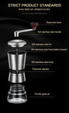 Manual Coffee Grinder High Quality Hand Coffee Mill with Ceramic Grinding Core Adjustable Home Portable Coffee Grinding Tools