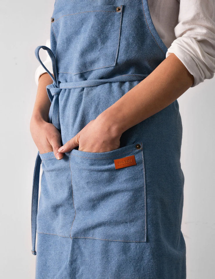 Cotton Denim Aprons Gardening Coffee Shop Kitchen Cooking Baking BBQ Cleaning Painting Restaurant Stylish Design Florist Apron