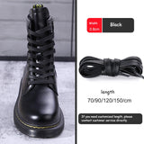 1Pair Waxed Cotton Shoelaces 8mm Width Flats Waterproof Shoe laces Unisex Boots Casual Sneakers Shoelace Leather Laces Shoes