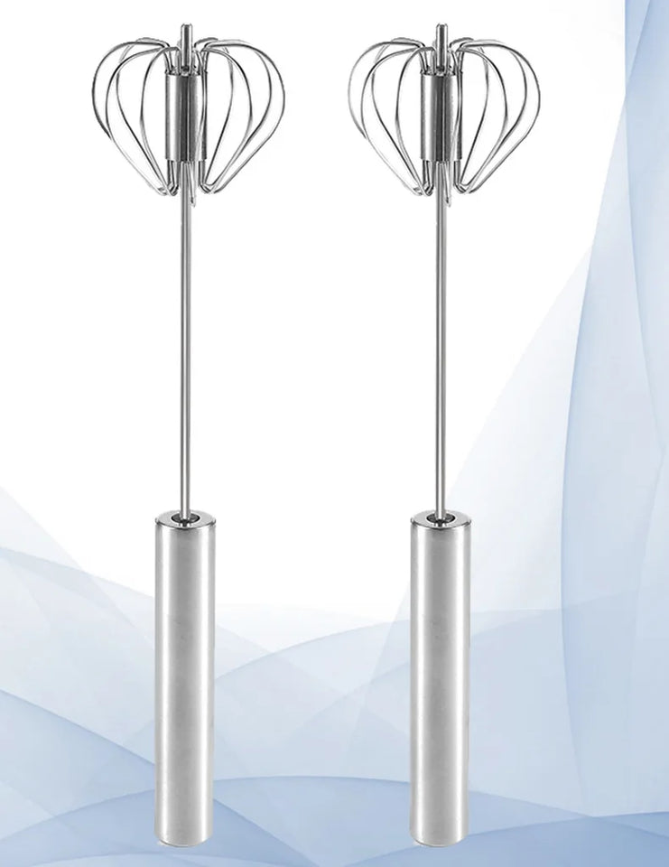 Semi-Automatic Egg Beater Steel Egg Whisk Manual Hand Mixer Self Turning Egg Stirrer Kitchen Accessories Egg Tools 304 Stainless