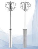 Semi-Automatic Egg Beater Steel Egg Whisk Manual Hand Mixer Self Turning Egg Stirrer Kitchen Accessories Egg Tools 304 Stainless