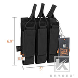 KRYDEX MP5 MP7 KRISS Triple Magazine Pouch Tactical Modular MOLLE Triple Open Top SMG Mag Pouch Carrier For Airsoft Hunting Gear