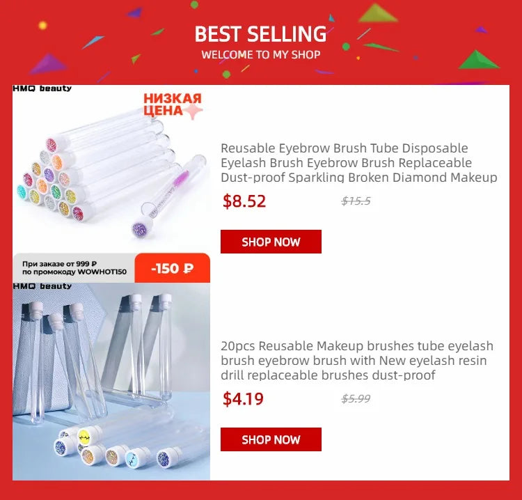 Reusable Eyebrow Brush Tube Disposable Eyelash Brushes Mix Eyebrow Brush with New Eelash Resin Drill Replaceable Makeup Brushes