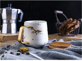 Coffee Mugs Marble Gold Inlay Mug Breakfast Mug Office Home Drinkware Milk  Cup Dropshipping