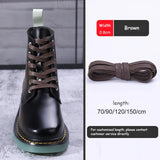 1Pair Waxed Cotton Shoelaces 8mm Width Flats Waterproof Shoe laces Unisex Boots Casual Sneakers Shoelace Leather Laces Shoes