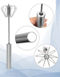 Semi-Automatic Egg Beater Steel Egg Whisk Manual Hand Mixer Self Turning Egg Stirrer Kitchen Accessories Egg Tools 304 Stainless