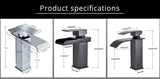 Rozin Deck Mounted Bathroom Basin Faucet Waterfall Vanity Sink Hot and Cold Water Mixer Tap,Chrome,Black,Gold Color