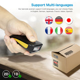 NETUM E800 Bluetooth 2D Barcode Scanner Pocket Wireless QR Reader Data Matrix PDF417 IOS Android Windows
