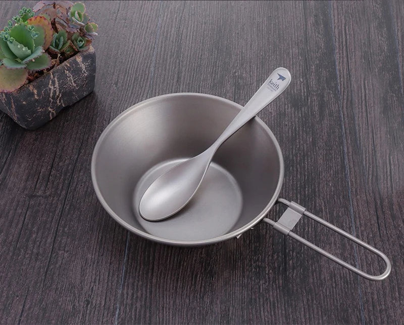 Keith Pure Titanium Rice Spoon Dessert Ice Cream Table Spoon for Kid Restaurant Picnic Tableware Bacteriostatic Healthy Flatware