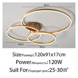 Nordic Creative Round Circle Chandeliers For Bedroom Living Room Restaurant Lighting Golden Coffee Lustre Ring Ceiling Lights