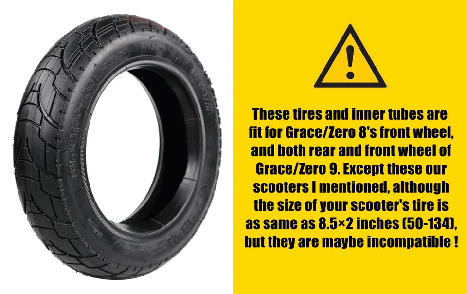 Original ZERO 8.5x2 Inch Pneumatic Tire & Inner Tube for Electric Scooter GRACE & ZERO 8 9 T8 T9 8.5 Inch Marucy Inflatable Tyre