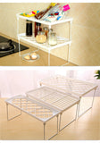 Home Closet Organizer Storage Shelf Kitchen Adjustable Storage Rack Shelves Cabinet Holders Space Saving Makeup Organizer