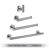 Bathroom Accessories Hardware Set Kit Towel Bar Wall Mount Matt Black Toilet Paper Holder Hand Robe Hook Hanger Stainless Steel