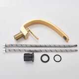Luxury Brass Basin Faucet Deck Mounted Black Hot Cold Water Bathroom Basin Wash Mixer Tap Single Hole For Bathroom