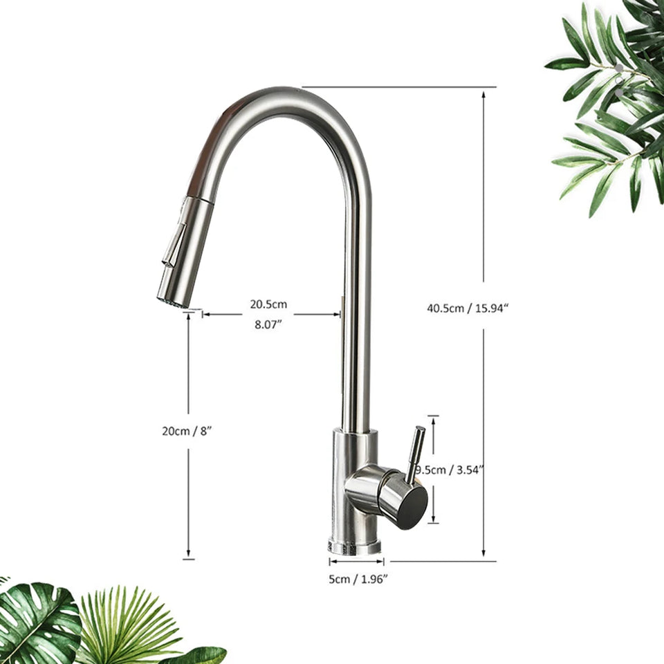 Smart Sensor Touch Kitchen Sink Faucet Brushed Nickel Poll Out Spout Black/Gold Sensor Faucets 360 Rotation Crane Two Functions