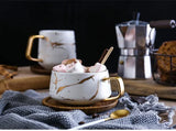 Coffee Mugs Marble Gold Inlay Mug Breakfast Mug Office Home Drinkware Milk  Cup Dropshipping
