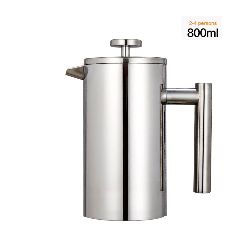 1.5L / 2L Coffee Maker French Press Stainless Steel Espresso Coffee Machine French Press Double-Wall Insulated Coffee Tea Maker