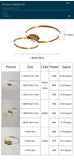 Nordic Creative Round Circle Chandeliers For Bedroom Living Room Restaurant Lighting Golden Coffee Lustre Ring Ceiling Lights