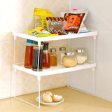 Home Closet Organizer Storage Shelf Kitchen Adjustable Storage Rack Shelves Cabinet Holders Space Saving Makeup Organizer