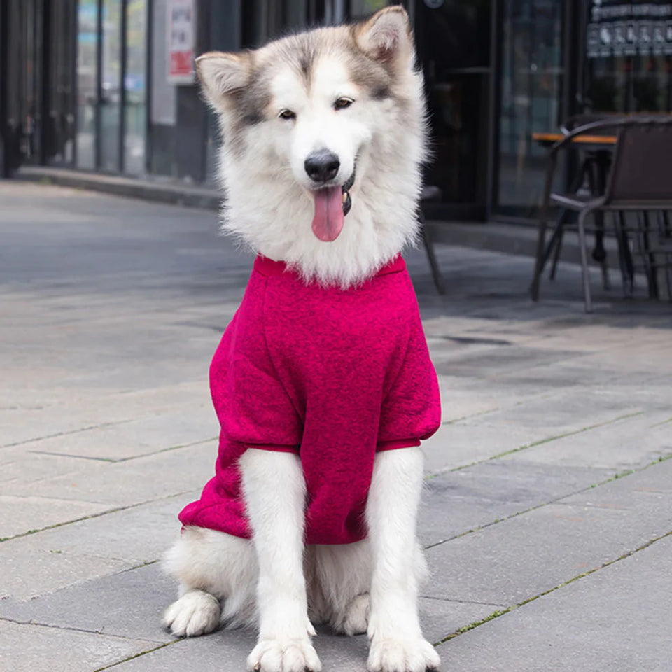 3XL-9XL Winter Warm Large Dog Clothes For Big Dogs Sweater Hoody Pet Wool Sweatshirt Coat For Labrador Samoyed Retriever Alaskan