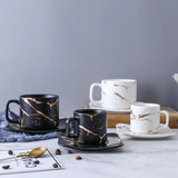 Coffee Mugs Marble Gold Inlay Mug Breakfast Mug Office Home Drinkware Milk  Cup Dropshipping