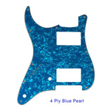 Guitar Pickguard - For FD Strat Left Handed 11 Screw Holes HH PAF Humbucker Scratch Plate 2 Control Holes Various Color Choice