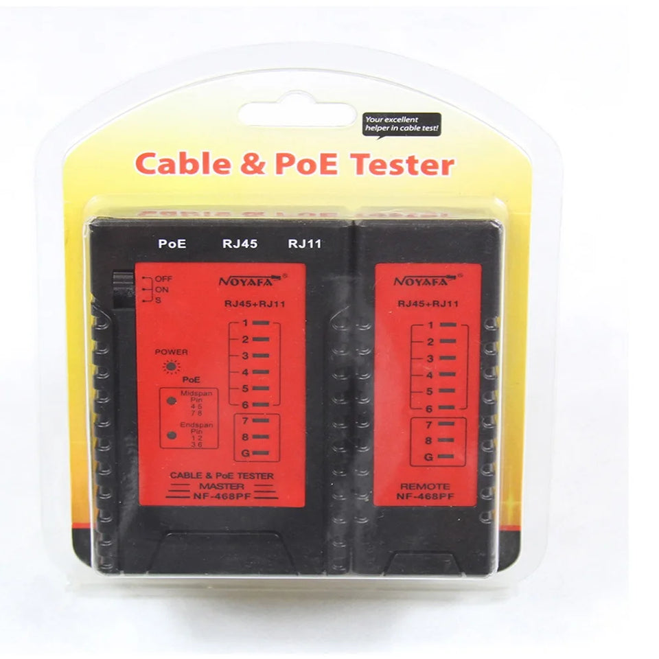 Noyafa NF-468PF POE Tester Detection Standard LAN Network Cable Continuity Test RJ11 RJ45 LED Light