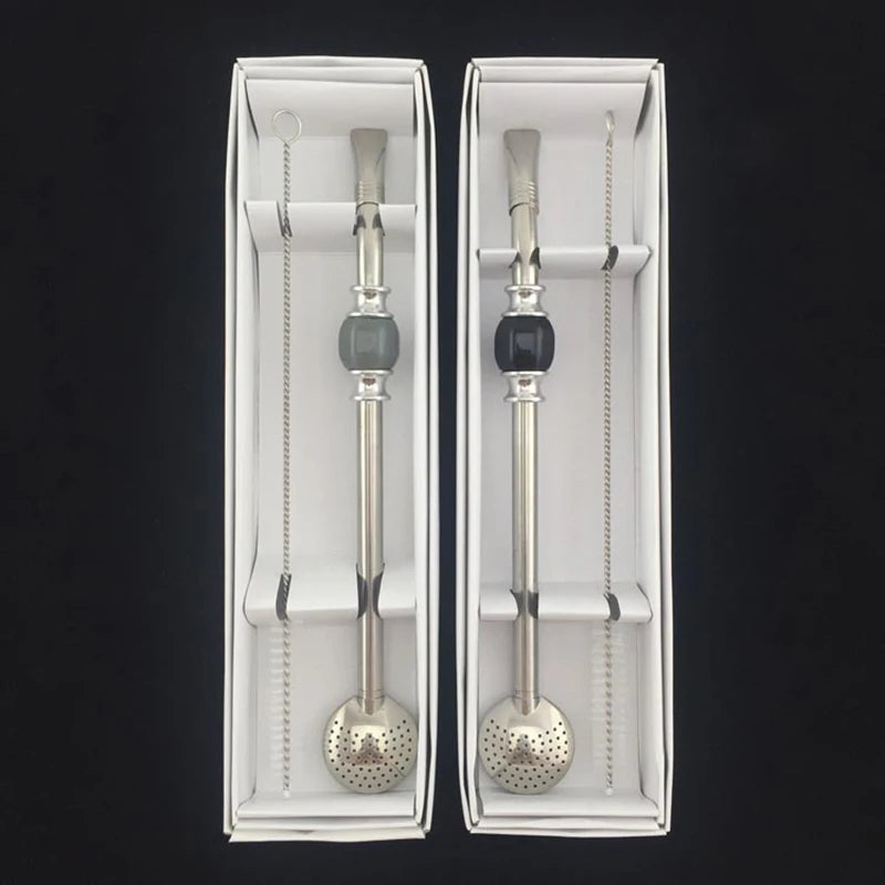 Stainless Steel Drinking Straw Spoon Tea Filter Yerba Mate Tea Straws Bombilla Gourd Reusable Coffee Tea Tools Washable Tea Tool