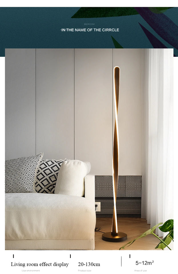 spiral Floor Lamp Modern Long Line Floor Lamp For Living Room Sofa Bedroom Study Living Room Home white standing  Floor Lamp