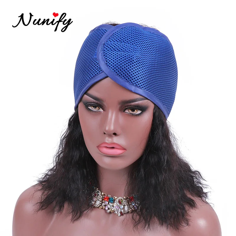 Nunify New Fashion Non Slip Adjustable Lace Wig Headband Foam Mesh Wrap Wig Band Soft Polyester Mesh Belt Bonnets
