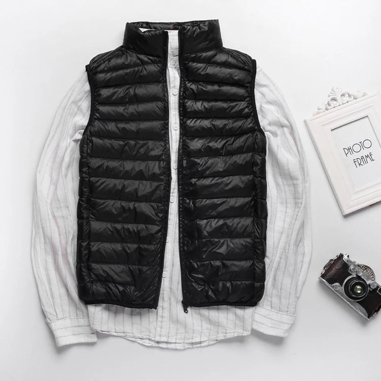 Plus Size 5xl 6xl 7xl Men's Lightweight Water-Resistant Packable Puffer Vest 2024 New Arrivals