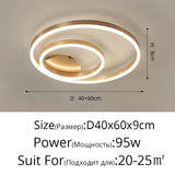 Nordic Creative Round Circle Chandeliers For Bedroom Living Room Restaurant Lighting Golden Coffee Lustre Ring Ceiling Lights