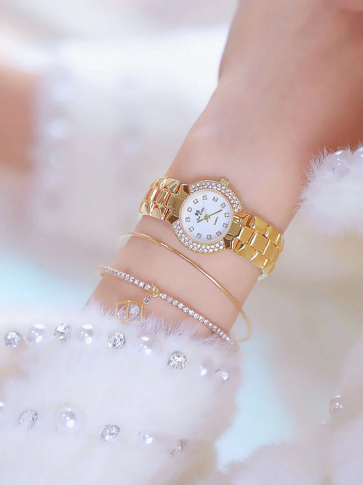Women Luxury Brand Watch 2025 Dress Silver Gold Women Wrist Watch Quartz Diamond Ladies Watches Female Clock Bayan Kol Saati