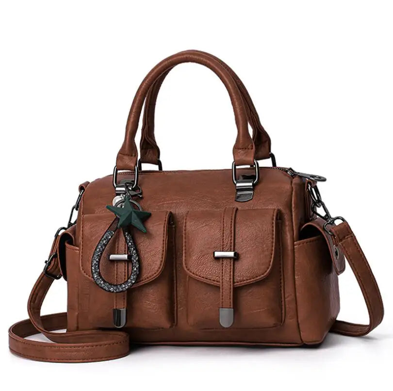 Luxury Brand Designer Women'S Handbag Fashionable Soft Leather Shoulder Bag Large Capacity Crossbody Bag Classic Retro Tote Bag