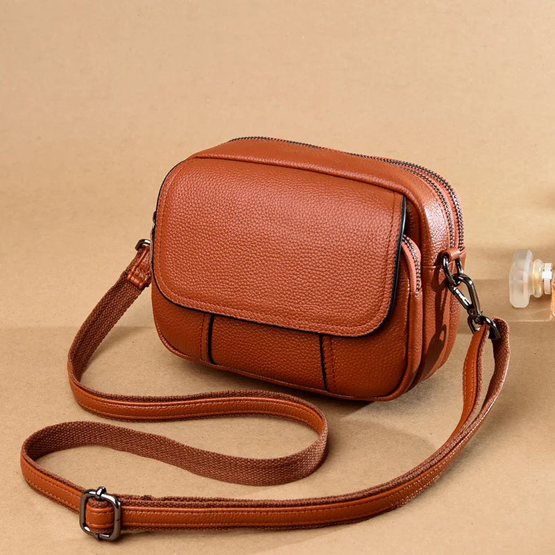 Genuine Leather Women's Casual Fashion Bag Women Messenger Bag Small Shoulder Bag Crossbody Bags for Real Cowhide Women Handbags