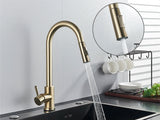 Smart Sensor Touch Kitchen Sink Faucet Brushed Nickel Poll Out Spout Black/Gold Sensor Faucets 360 Rotation Crane Two Functions