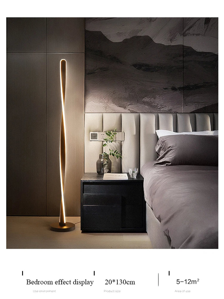 spiral Floor Lamp Modern Long Line Floor Lamp For Living Room Sofa Bedroom Study Living Room Home white standing  Floor Lamp