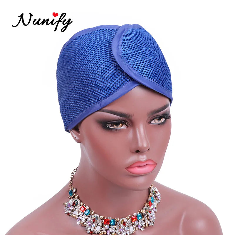 Nunify New Fashion Non Slip Adjustable Lace Wig Headband Foam Mesh Wrap Wig Band Soft Polyester Mesh Belt Bonnets