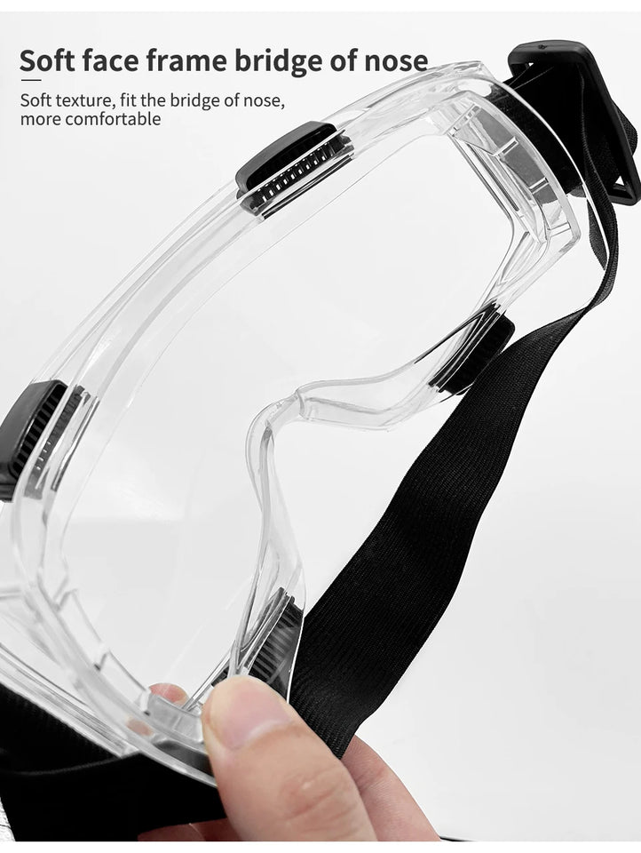 Anti-Fog Safety Goggle Anti-Splash Anti-Shock Dust-Proof Motorcycle Riding Sand-Proof Transparent Laboratory Protective Glasses