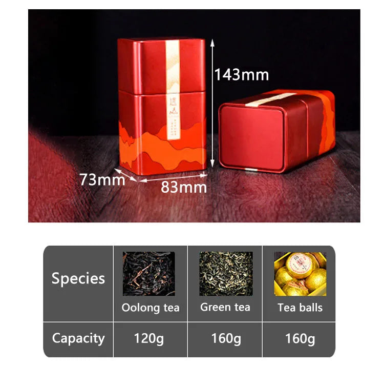 Tea Tinplate Sealed Box, Pu'er Organizer, Square Thick Metal Empty Tea Packaging, Built-in Sealed Bag