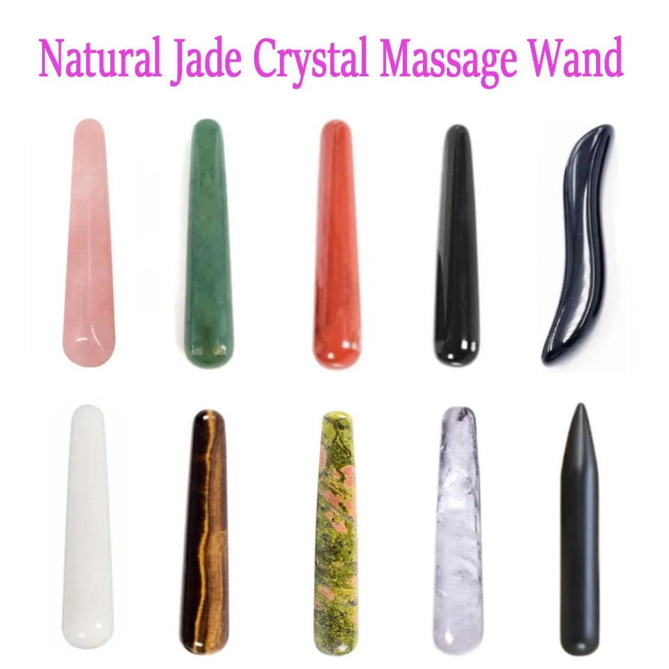Natural Jade Rose Quartz Wand Facial Skin Care Tools Massage For Face Beauty Lifting Slimming Wholesale&DropShipping