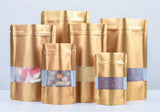 100PCS Stand-up Matte Aluminum Foil Window Ziplock Bag DIY Snack jewelry Spice Candy Customize Logo Brand Gift Storage Pouches