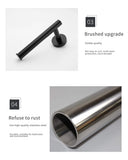 Bathroom Accessories Hardware Set Kit Towel Bar Wall Mount Matt Black Toilet Paper Holder Hand Robe Hook Hanger Stainless Steel